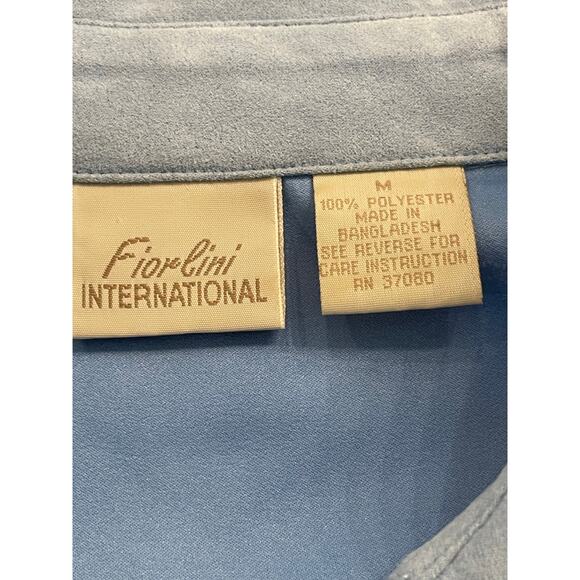 Fiorlini International Blue sueded zip Western shirt jacket Med. - Picture 3 of 11